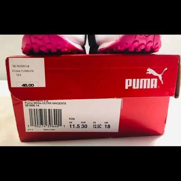 NWB Puma Turin ps white ultra magenta sneakers 12C