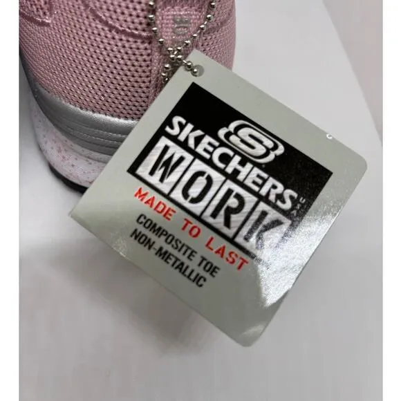 NWB SKECHERS For Work Memory Foam NM Comp Toe Sneakers Shoes Pink 8 Balran