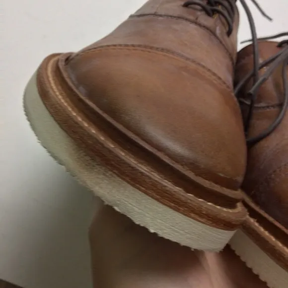 NWOB Frye Paul Light Bal Oxford Distressed Tan Leather Lace-Up Shoes Size 8
