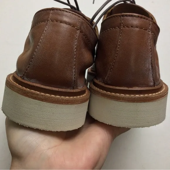 NWOB Frye Paul Light Bal Oxford Distressed Tan Leather Lace-Up Shoes Size 8