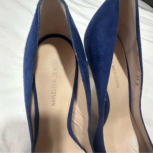 NWOB Stuart Weitzman Stanton 90 Blue Suede Pump reg‎ $435 size 4.5