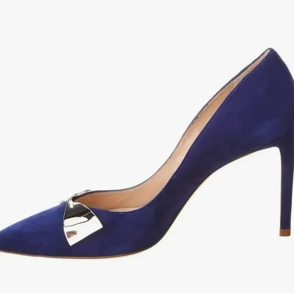 NWOB Stuart Weitzman Stanton 90 Blue Suede Pump reg‎ $435 size 4.5