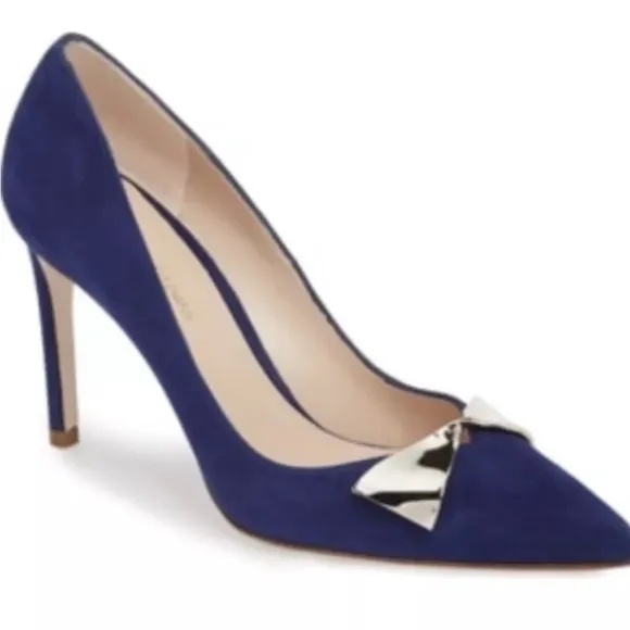 NWOB Stuart Weitzman Stanton 90 Blue Suede Pump reg‎ $435 size 4.5