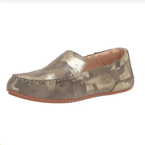 Nwot Hush Puppies Women's Cora Loafer Slip On Camo Metallic Suede Us11