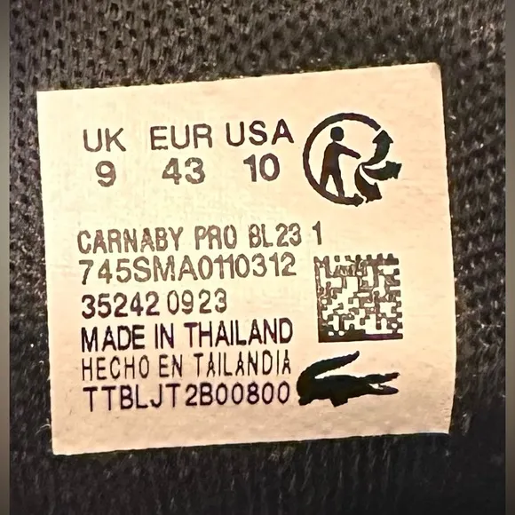 NWOT Men's Lacoste Carnaby Pro Leather Sneaker - Black/Grey