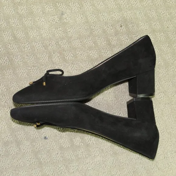 NWOT Stuart Weitzman Women's Size 9W Black Suede 2&quot; Pumps with Dust Bag