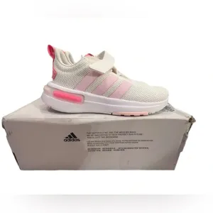 NWT Adidas Girls Racer TR23 Running Shoes in OffWhite/Bliss Pink size 13.5 youth