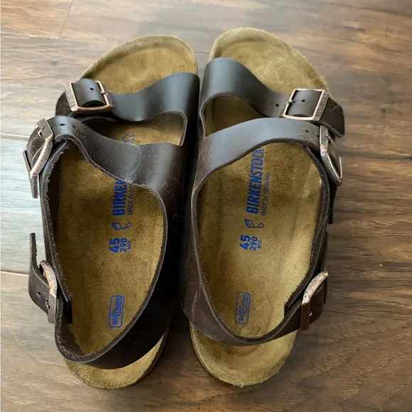 NWT Birkenstock Milano Men’s Leather Sandals - Brown-Euro Size 45, US size 12