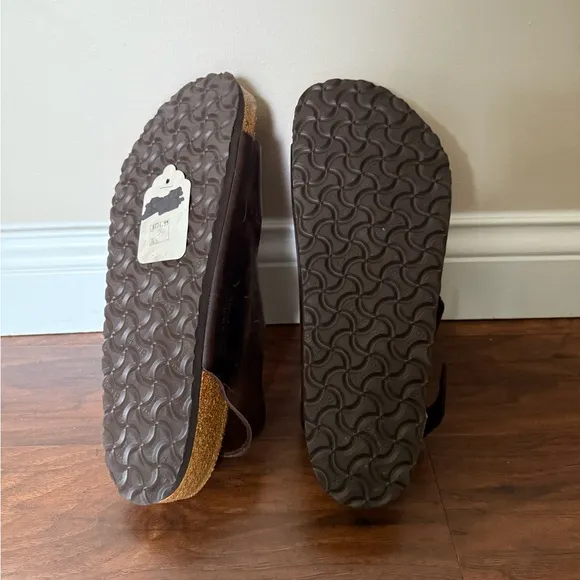NWT Birkenstock Milano Men’s Leather Sandals - Brown-Euro Size 45, US size 12