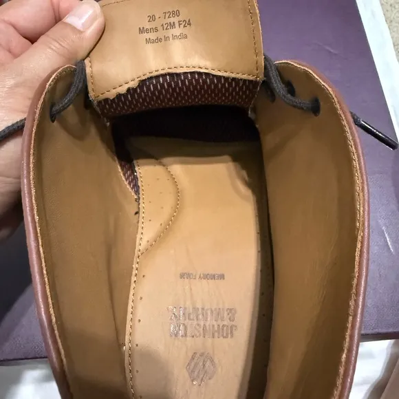 NWT Johnston &amp; Murphy Men's Calder  Leather Shoes Mahogany size 12