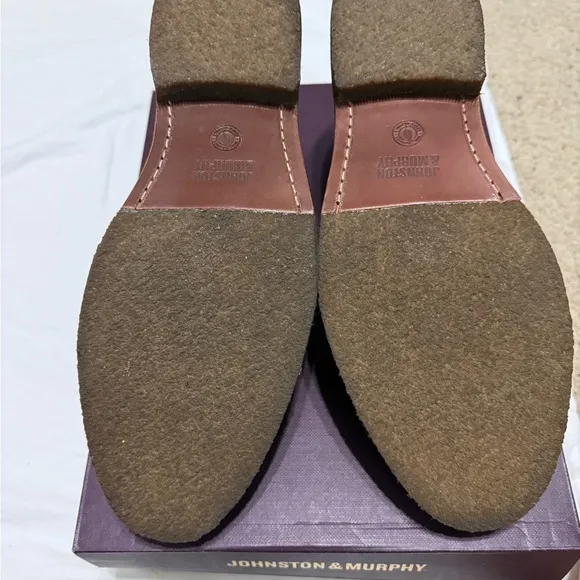 NWT Johnston &amp; Murphy Men's Calder  Leather Shoes Mahogany size 12