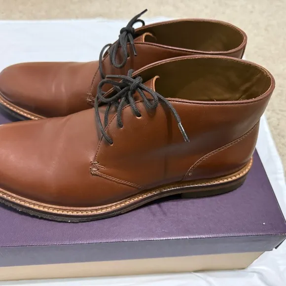 NWT Johnston &amp; Murphy Men's Calder  Leather Shoes Mahogany size 12