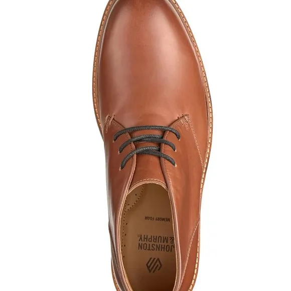 NWT Johnston &amp; Murphy Men's Calder  Leather Shoes Mahogany size 12