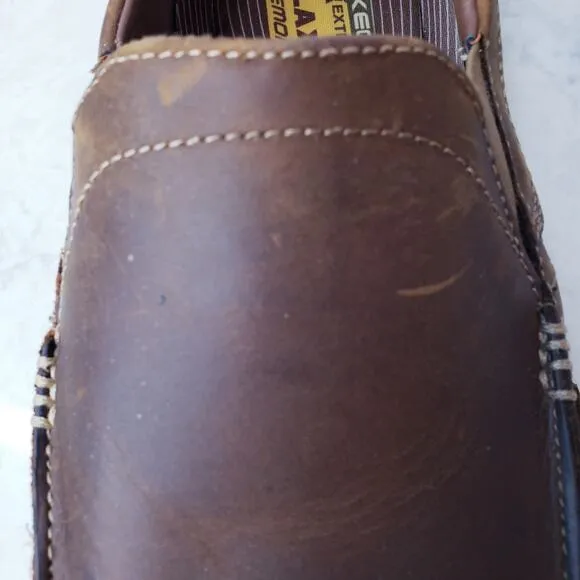 NWT SKECHERS Superior-Gains Moc Toe Slip On Shoes 63697 Leather Men's 12 XWide