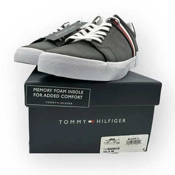 NWT Tommy Hilfiger Mens Ramus Sneaker Shoes Black Size 10.5M