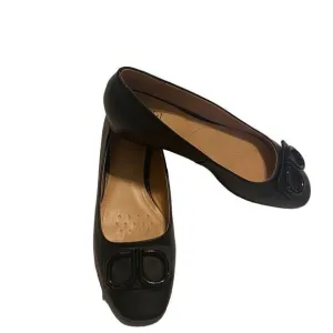 NYDJ Women’s Faiza Nappa Leather Black Metal Bit Slip On Shoes Size 6.5 SEE DESC