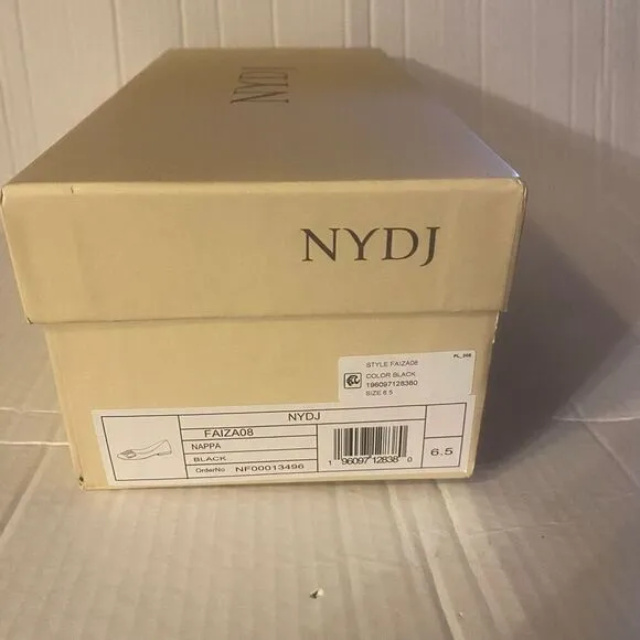 NYDJ Women’s Faiza Nappa Leather Black Metal Bit Slip On Shoes Size 6.5 SEE DESC