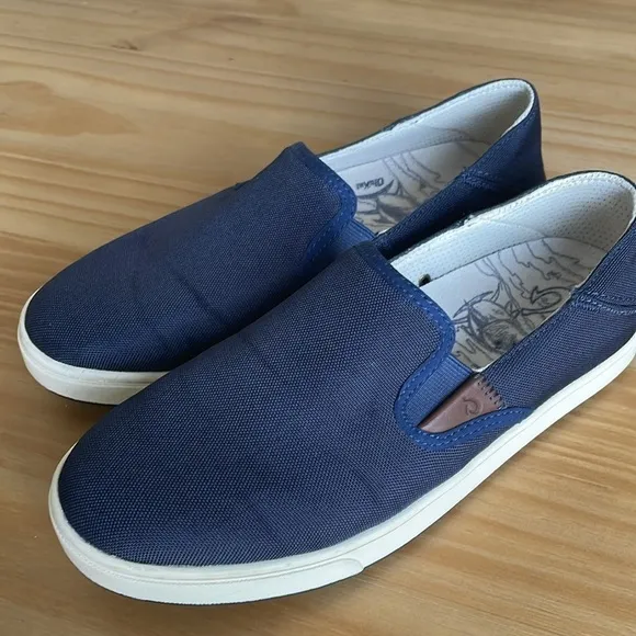 OluKai Kahu Navy Blue Slip On Shoes