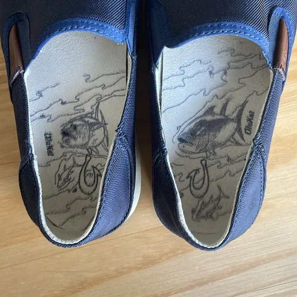 OluKai Kahu Navy Blue Slip On Shoes