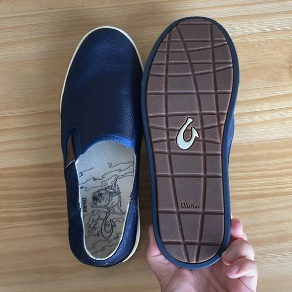 OluKai Kahu Navy Blue Slip On Shoes