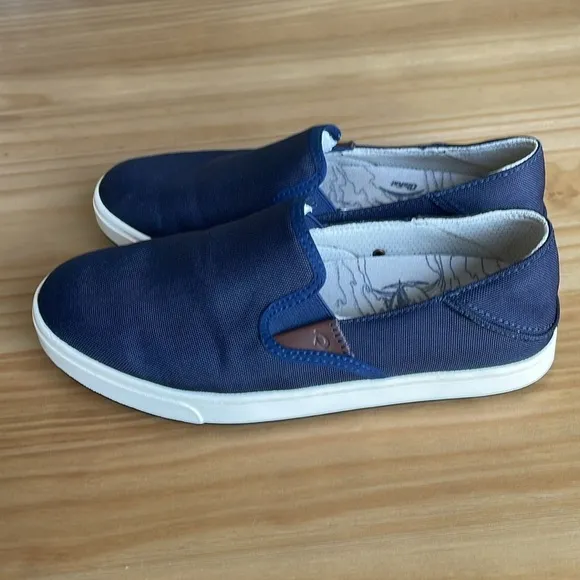 OluKai Kahu Navy Blue Slip On Shoes