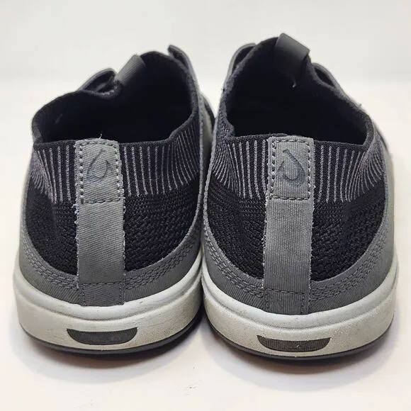 OluKai Mens Makia Ulana Kai Black Gray Slip On Sneakers Size 9.5 Casual Shoes