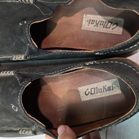 Olukai Mens Moloa Leather Loafer Slip on shoes sz 10