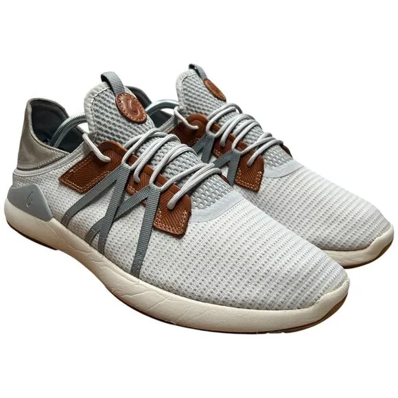 OLUKAI Mio Lī Men's Size 12 Athletic Shoes Mist Grey/Poi Lightweight Sneakers
