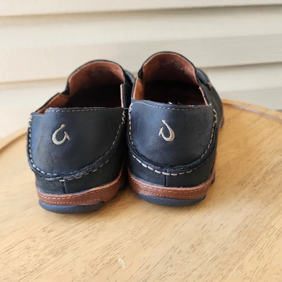 Olukai Moloa men's leather slip on shoes size 8