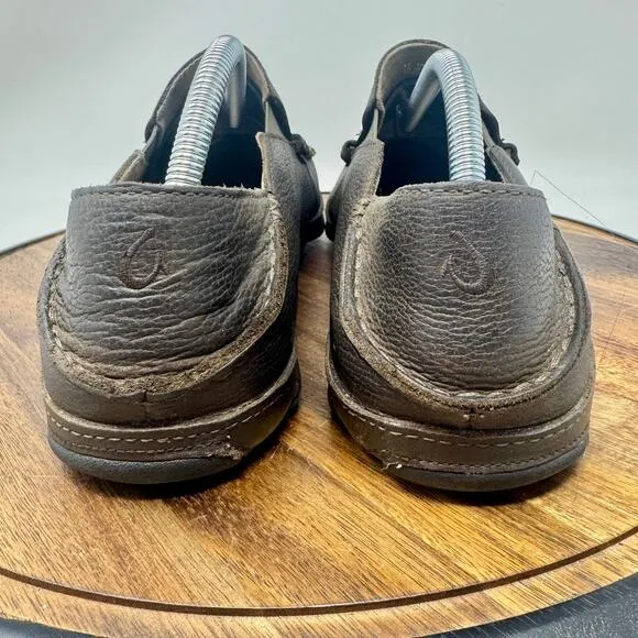 Olukai Moloa Slip On Brown Leather Loafer Shoes Men's Size 10.5