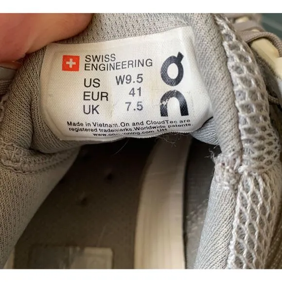 On Cloud Cloudswift gray white Running Sneakers Gym Shoes Run Court women’s 9.5