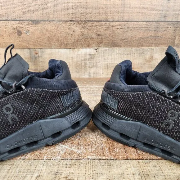 On Cloudnova Women's Size 10.5 Black Athletic Running Gym Trainers Sneaker Shoes