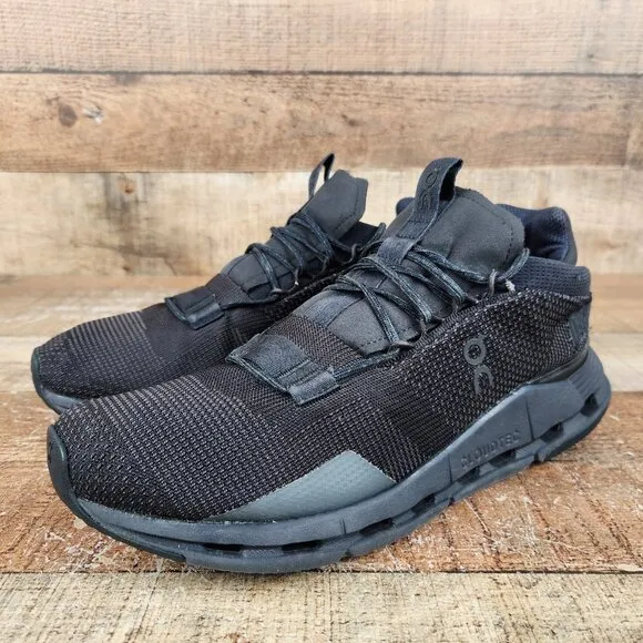 On Cloudnova Women's Size 10.5 Black Athletic Running Gym Trainers Sneaker Shoes