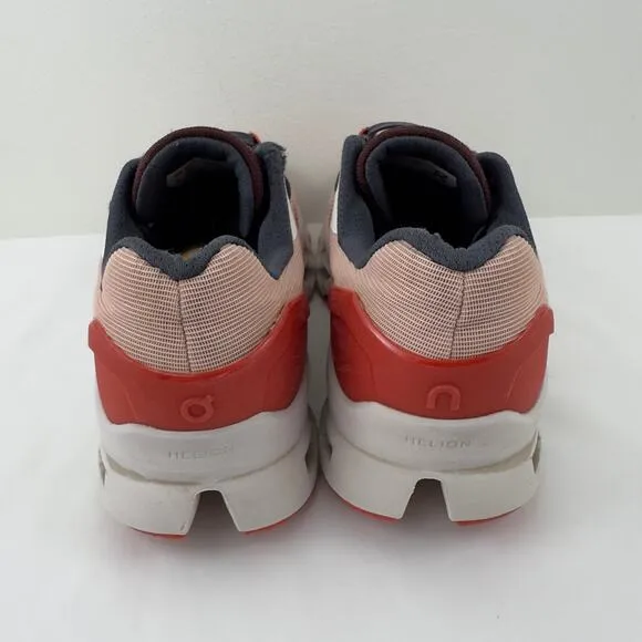 On Cloudstratus pink and red running shoes