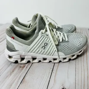 On Cloudswift Womens Running Shoes Lace Up White Gray Size 7.5