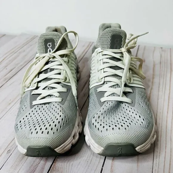 On Cloudswift Womens Running Shoes Lace Up White Gray Size 7.5