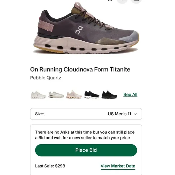 On Running Cloud Nova Form Titanite Sneakers Running Shoes Color Creek