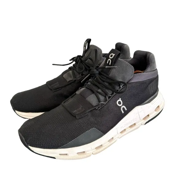 On Running Cloudnova Black Mesh Running Shoes Sneakers Men’s Size 10.5