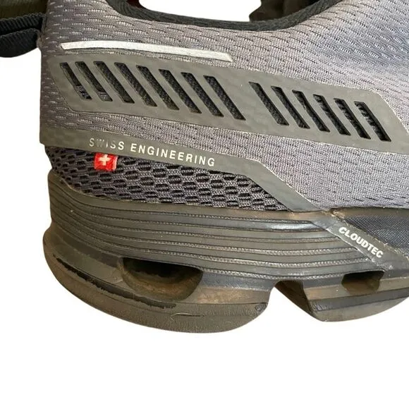 On Running Mens Cloudflyer Running Shoes 11M Black Gray Zero Gravity Foam Stable