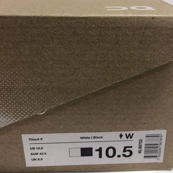On Women’s Cloud X, White Running Shoes, Size 10.5 M