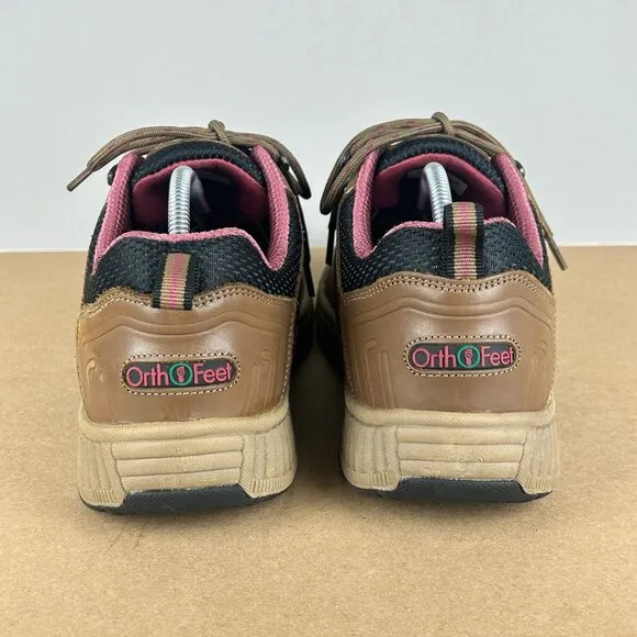 Orthofeet Sonoma 944 Leather Comfort Walking Shoes Womens 9 Brown Pink