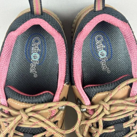 Orthofeet Sonoma 944 Leather Comfort Walking Shoes Womens 9 Brown Pink