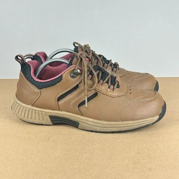 Orthofeet Sonoma 944 Leather Comfort Walking Shoes Womens 9 Brown Pink