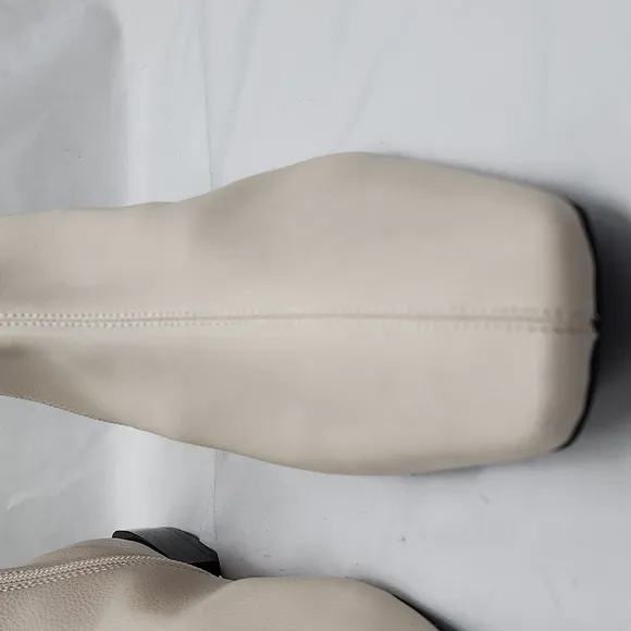PAOLO LINEA■PAOLE RAD BOOTIES■ CREAM COLOR■100% LEATHER■SIDE ZIP■LADIES.12■NWOB