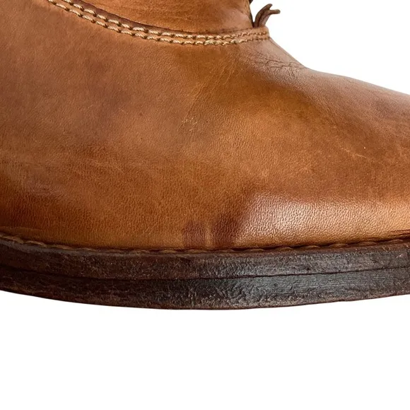 Patricia Nash Anna Block Heel Oxford Italian Leather Shoes Carmel Brown