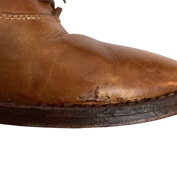 Patricia Nash Anna Block Heel Oxford Italian Leather Shoes Carmel Brown