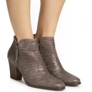 PAUL GREEN Malibu Sliced Zip Bootie Size 3.5UK/6 US Smoke Brush Metallic Leather
