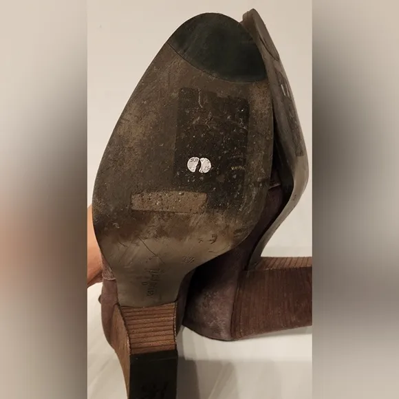 PAUL GREEN Malibu Sliced Zip Bootie Size 3.5UK/6 US Smoke Brush Metallic Leather