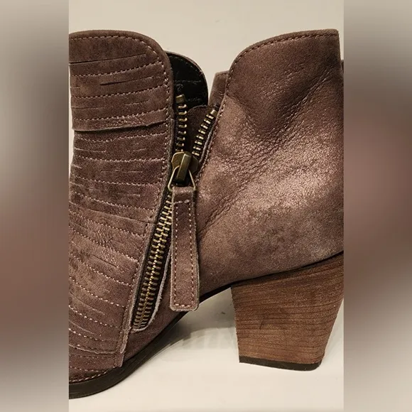 PAUL GREEN Malibu Sliced Zip Bootie Size 3.5UK/6 US Smoke Brush Metallic Leather