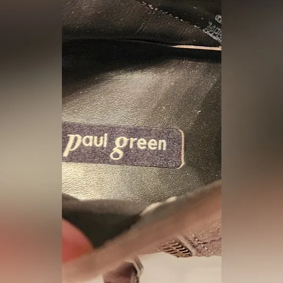 PAUL GREEN Malibu Sliced Zip Bootie Size 3.5UK/6 US Smoke Brush Metallic Leather